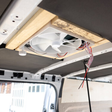 Newly installed roof fan with wires unconnected - best van roof fan