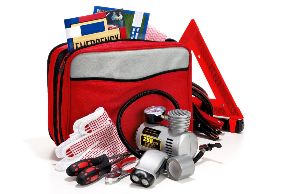 Emergency roadside kit with tools and safety gear - must have tools for van life