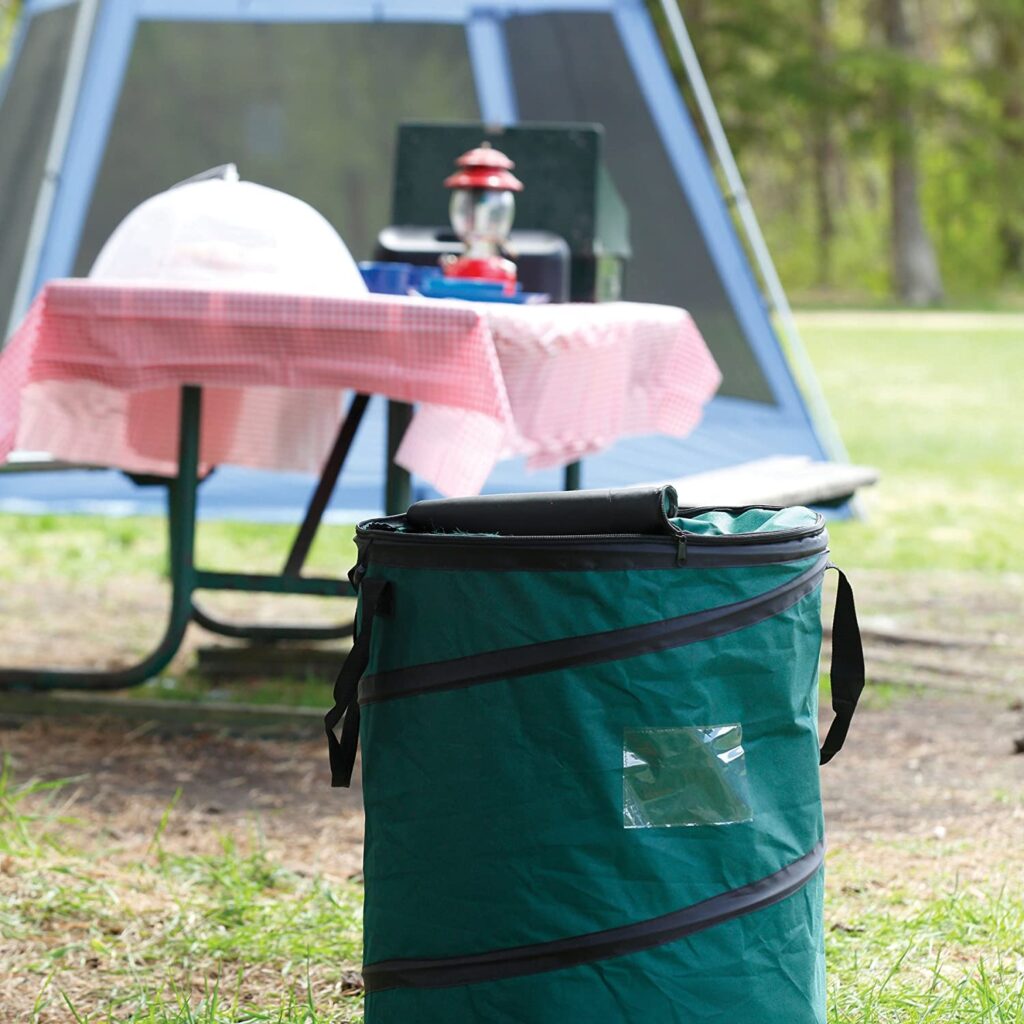 collapsible trash can van camping