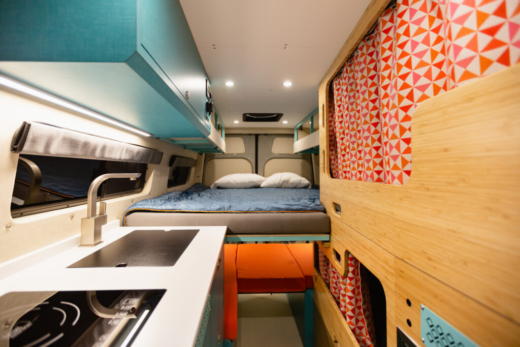 Interior view of the Oustiti camper van